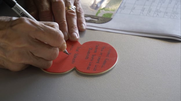 Hand fulfilment of a dedication to the fallen_remembrance