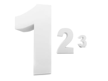 Numbers 1, 2, 3 isolated over a white background