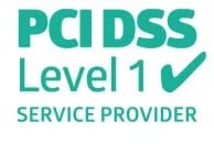 PCI DSS Level 1 Service Provider logo, representing Woods Valldata’s accreditations for helping charities with their raffle and lottery initiatives.