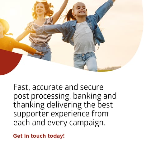 Mother and daughter running down a hill with their hands raised in joy representing the freedom outsourcing response handling to woods valldata brings to uk charity fundraisers